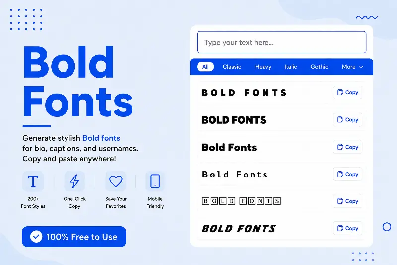 Bold Fonts Generator