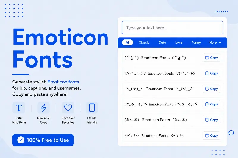 Emoticon Fonts Generator