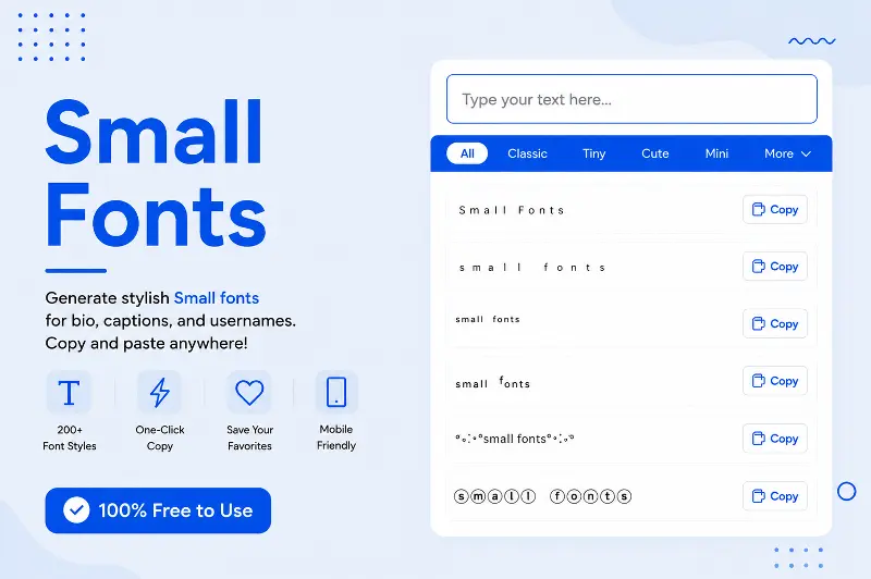 Small Fonts Generator